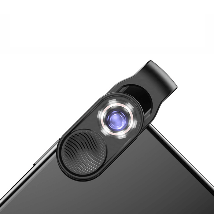 APEXEL 100X Microscope Lens HD Optical Digital USB Charging Portable Phone Camera Micro Pocket Lenses with Universal Clip LED Light