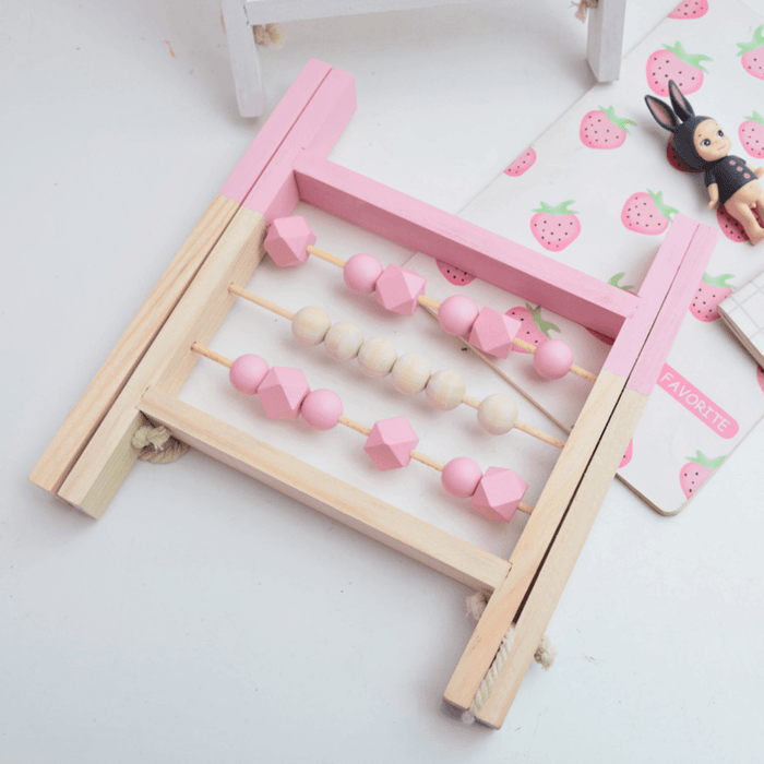 Natural Pine Nordic Baby Room Decor Wooden Abacus Educational Nursery Props Toys