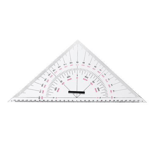 2Pcs Navigation Triangular Protractor 300Mm Acrylic Hypotenuse Nautical Squares