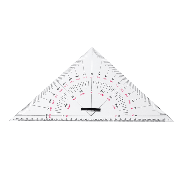 2Pcs Navigation Triangular Protractor 300Mm Acrylic Hypotenuse Nautical Squares