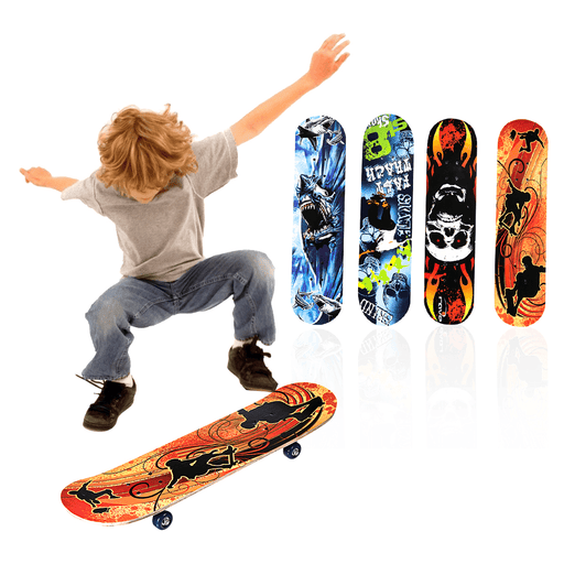 32" Children Skateboard 4-Wheels Skate Board Kid Longboard Pulley Wheel Double Snubby DIY Skateboard PVC Roller Board
