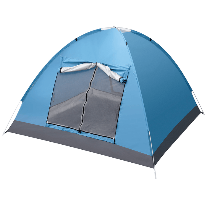 Ipree® 3-4 Person Double Layer Camping Tent with Double Door Outdoor Waterproof Awning Tent 125X200X200Cm for Fishing Camping Party