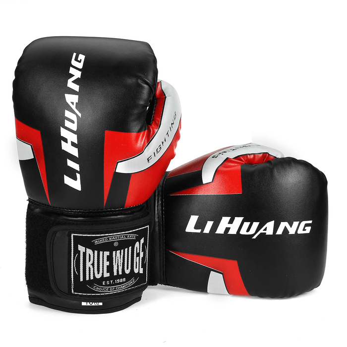 1 Pair Red/Black Adult Boxing Gloves Professional Sandbag Liner Gloves Kickboxing Gloves Men Women Boxing Training Fighting Tool