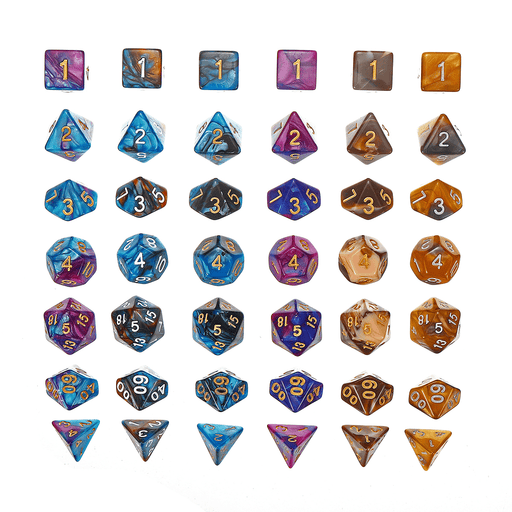 42PCS Metal Polyhedral Dices Set for Dungeons & Dragons Dice Desktop RPG Game