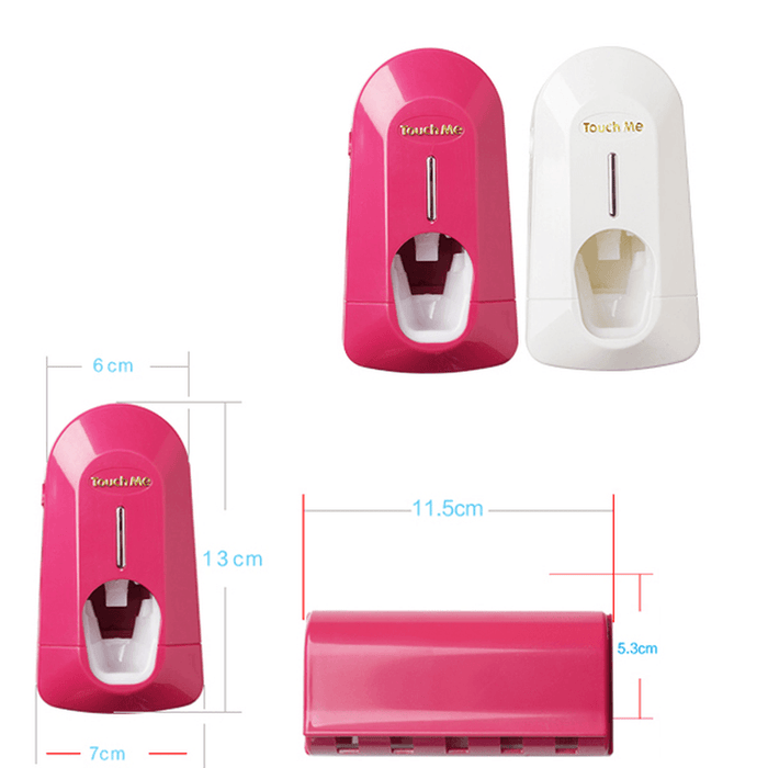 Plastic Automative Toothpaste Squeezer with Toothbrush Holder Bathroom Set