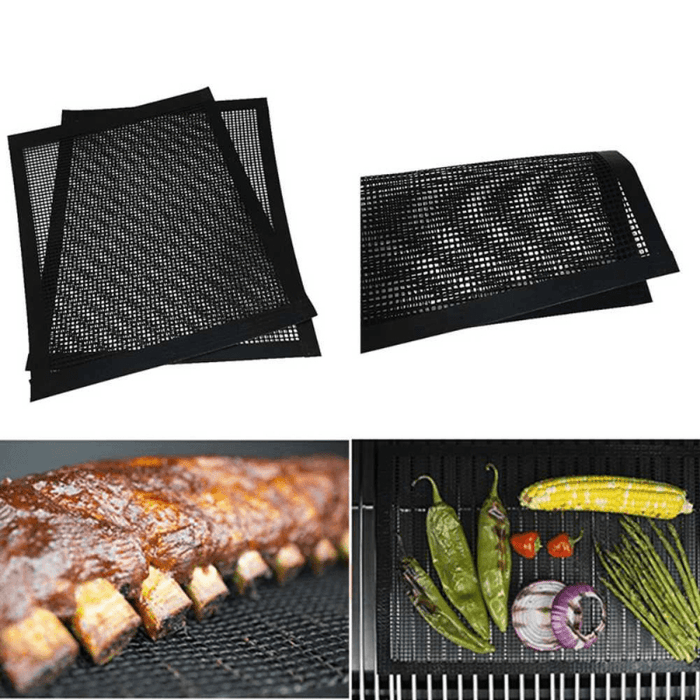 BBQ Mat BBQ Grill Mesh Teflon Non-Stick Heat Resistance Improve Thermal Conductivity Mats Use on Gas Charcoal Electric Barbecue BBQ Mat