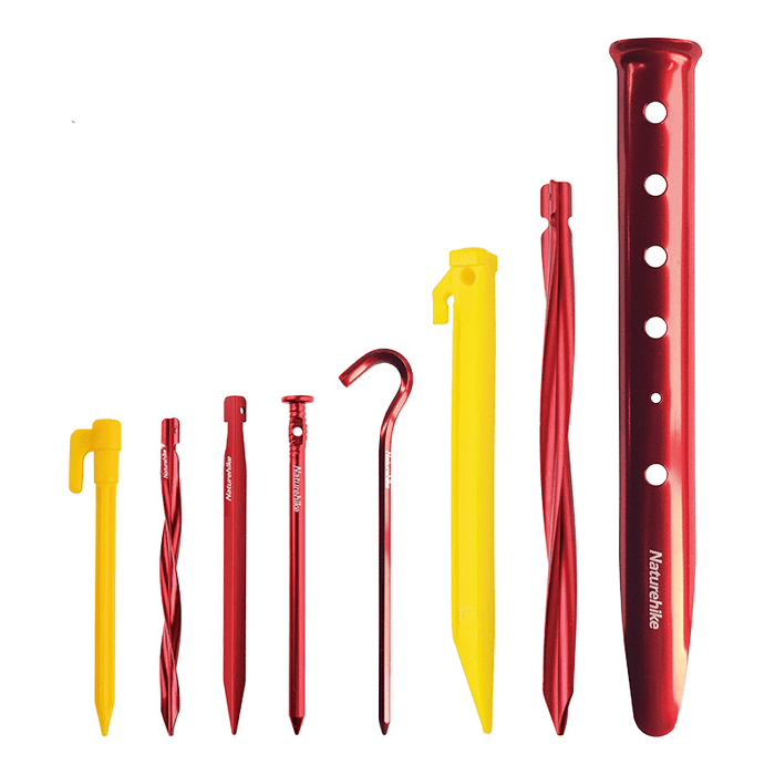 Naturehike NH17D026-D 8Pcs V Shape Tent Pegs 7001 Aluminium Alloy Nails Camping Stake Accessories