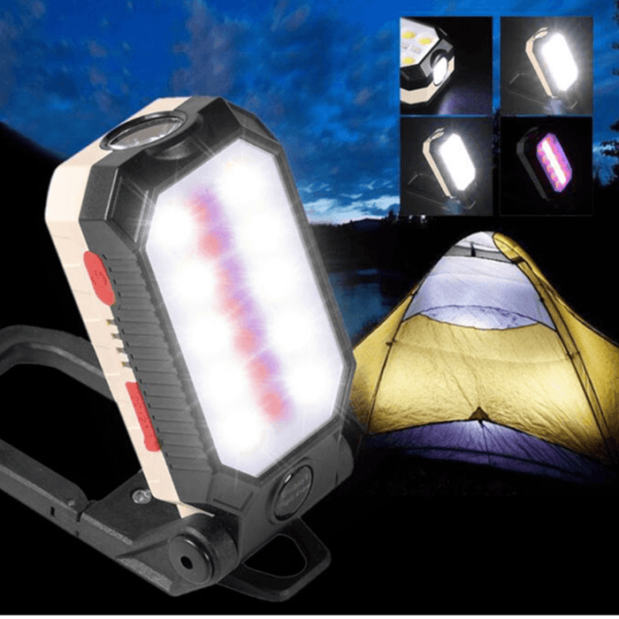 4-Modes COB T6 Leds Ultra Bright Foldable Camping Lamp Super Bright Portable Survival Lanterns with Magnet Bracket Outdoor Waterproof Emergency Work Light