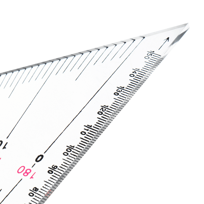 2Pcs Navigation Triangular Protractor 300Mm Acrylic Hypotenuse Nautical Squares