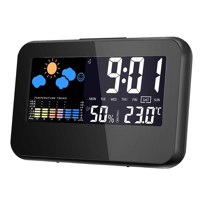 DC-002 Digital Weather Station Thermometer Hygrometer Alarm Clock Smart Sound Control Clock
