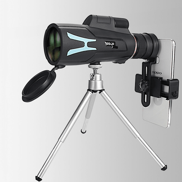 Moge 20-60X60 Zoomable Monocular HD Lens Optical Telescope with Phone Clip Tripod Camping Travel