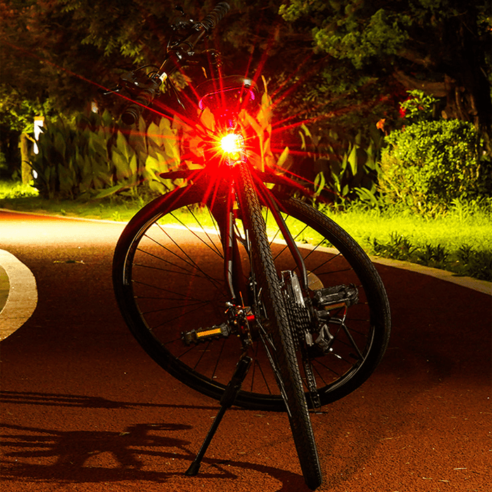 BIKIGHT 1Pair Bicycle Headlight +Taillight Night Riding Warning Light Aluminum Alloy Waterproof Outdoor Cycling Mountain Bike LED Light