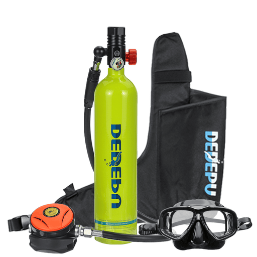 DEDEPU Scuba Diving Set 1L Diving Tank with Snorkelling Glasses+Storage Bag Underwater Mini Scuba Tank Accessories