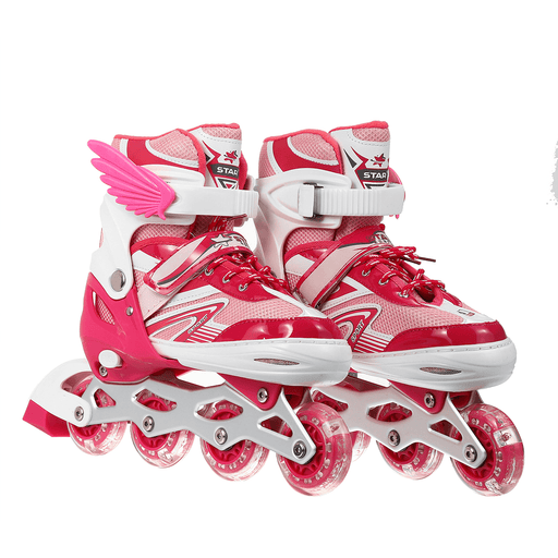3 Size Inline Skates Sets with 4 LED Flashling PVC Skate Wheels Entry-Level Kid Women Roller Skates Birthday Gift for Teen Girl Boy Teenager