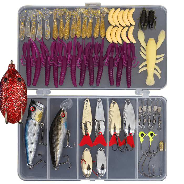 17-101 Pcs Fishing Lure Set Fishing Tackles Kit Baits Hooks