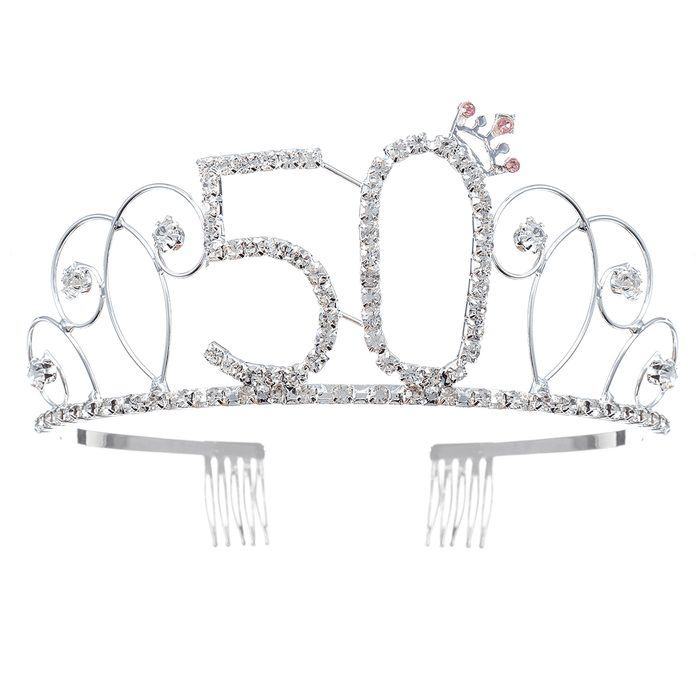 Crystal Birthday Crown Girl Tiara Princess Crown Hair Accessories Happy Birthday Cake Decorations