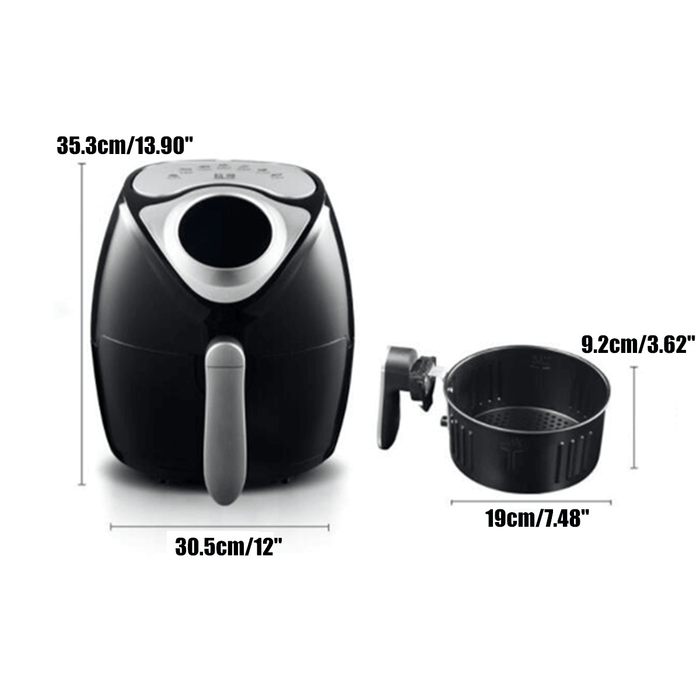 1700W Electric Air Fryer Digital Timer Temp Control 6.1 Quart Oil-Free Touch Screen Fried Food for Home Fast Food