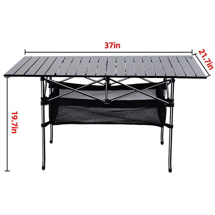 37X21.7X19.7 Inch Aluminium Aolly Folding Portable Picnictable Outdoor Camping BBQ Party with Net Bag