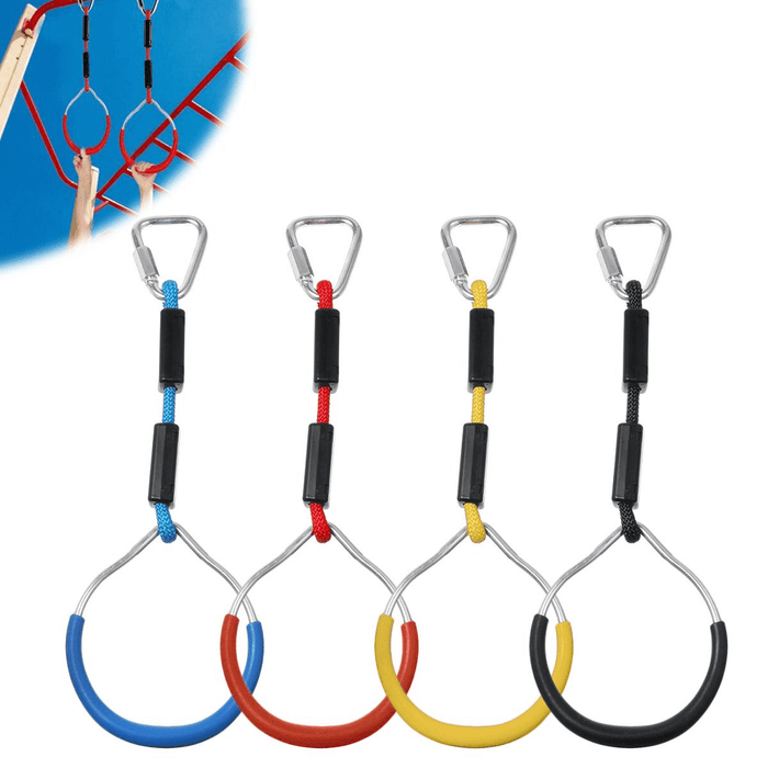 4Pcs/Set Children Backyard Toys Infantil Hanging Rings Kids Climbing Swing Rings Outdoor Gymnastic Ring