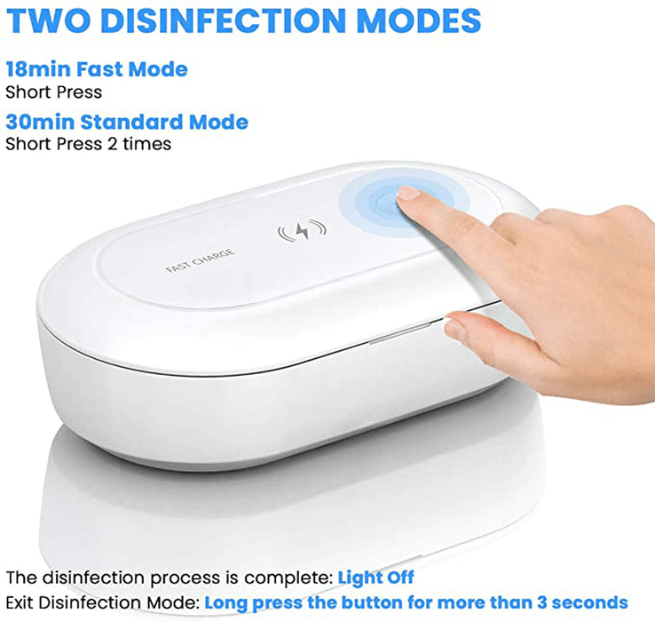 Portable UV Sanitizer Box UV Sanitizer Wireless Charger Phone Cleaner Disinfection Box for Phone Brush and Accessories