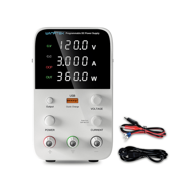 WANPTEK WPS1203B 120V 3A Adjustable DC Power Supply 4 Digits LED Display Switching Regulated Power Supply