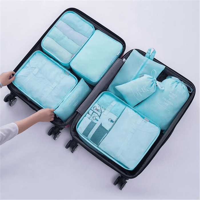 8PCS Travel Luggage Organizer Set Storage Pouches Suitcase Packing Bags