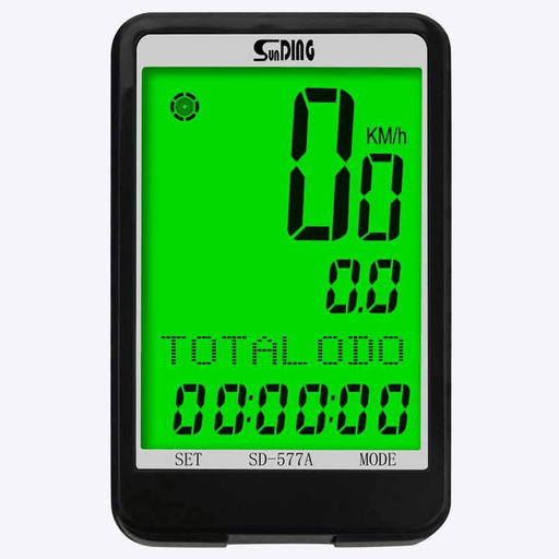 SUNDING SD-577A Large Screen LCD Wire Bike Computer Multifunction Waterproof Eight Languages Cycle Bicycle Speedometer Odometer