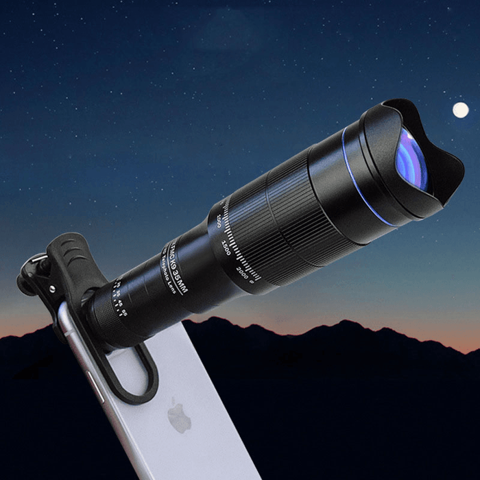 40X HD Phone Camera Lens Smart Double Lens Zoom Telescope Set Fish Eye Len Monocular for Outdoor Camping Travel