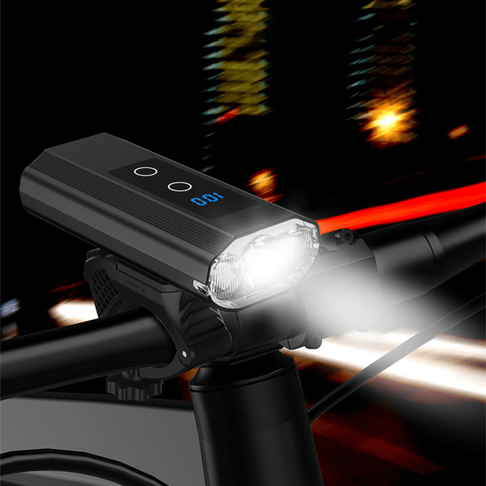 BIKIGHT XTE+XPG Bike Headlamp 1200Lm 5 Modes USB Rechargeable Bicycle Front Frame Lamp with 6000Mah Power Bank