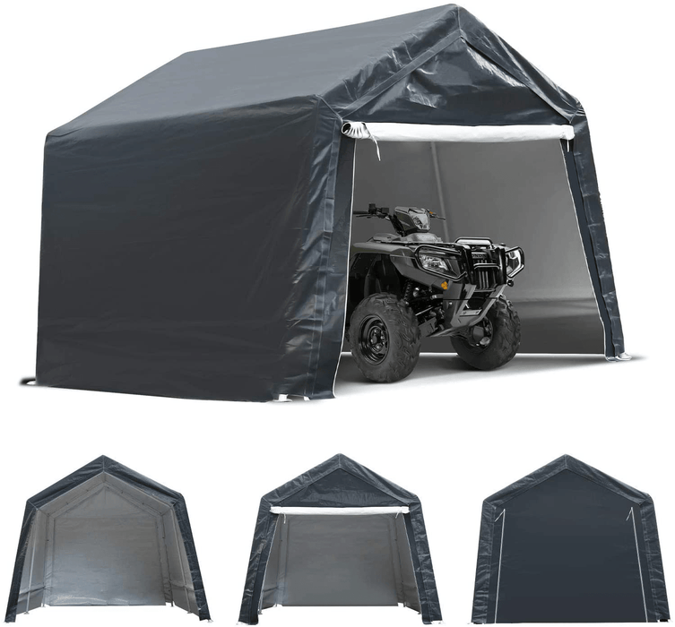 12X7.4 Ft Motorcycle Carport Portable UV Water Proof Cover Storage Sheds Camping Tent Canopy Shelter Garden Patio