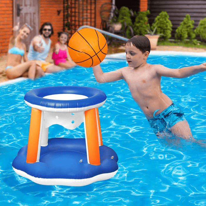 Inflatable Water Volleyball Net Basketball Hoop Basketball Volleyball Floating Toys Swimming Pool Toy Set