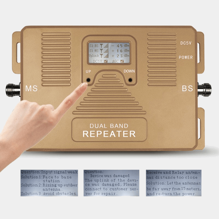 ATNJ LCD 2-In-1 Smart Full Dual Band 850/2100Mhz 2G 3G 4G Mobile Signal Booster Signal Repeater Amplifier