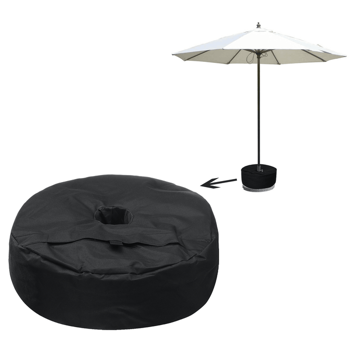 38X15Cm Black Oxford Cloth round Sandbag for Outdoor Tent Support Umbrella Sunshade Base Sandbag