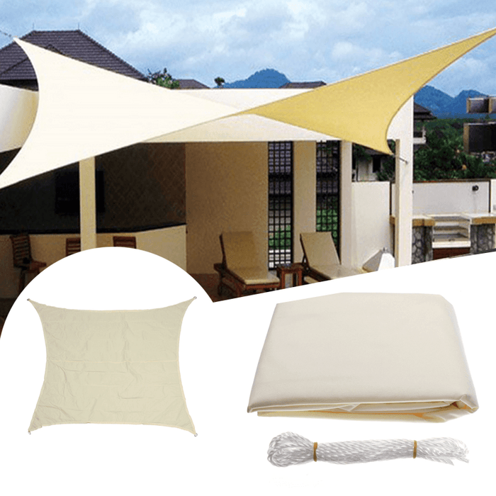 3.5X3.5M Square Sun Shade Sail Canopy Patio Garden Awning UV Block Top Shelter Beige