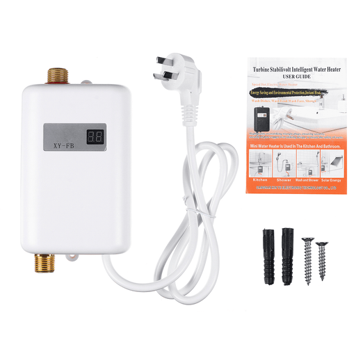 220-240V 3.4KW Mini Electric Tankless Instant Hot Water Heater for Bathroom Kitchen Washing