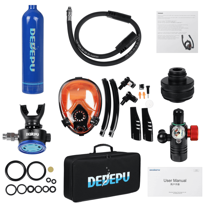 1L Diving Mini Scuba Cylinder Oxygen Tank Underwater Breath Equipment+Face Mask