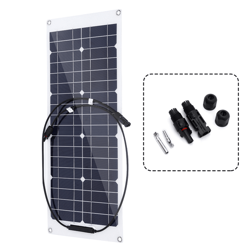 20W 18V Monocrystalline Solar Panel for Motorhome Boat Connector Waterproof Power Solar Panel