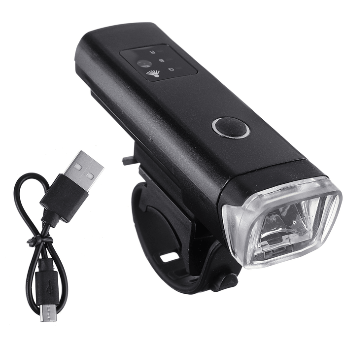 BIKIGHT 350Lm 1200Mah Touch Light-Sensitive LED USB Charging Bike Lights Set Bicycle Headlight with Taillight