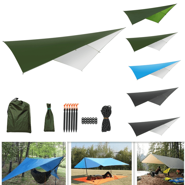 Outdoor Tent Sunshade Portable Hammock Rain Fly Waterproof Tent Tarp Camping Backpacking Tarp