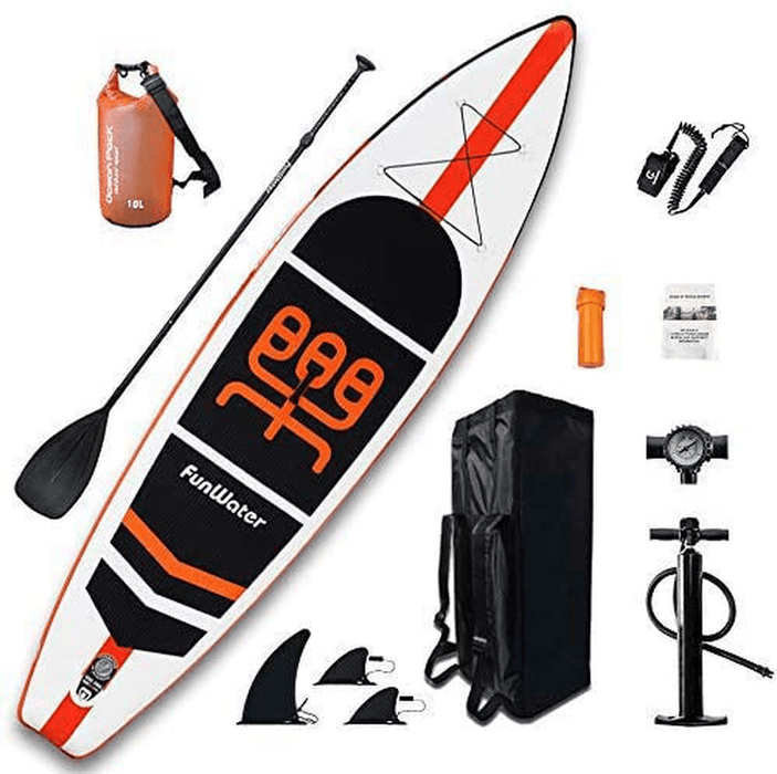 Funwater Inflatable Stand up Paddle Board 11'×33"×6" Ultra-Light SUP for All Skill Levels Everything Included with 10L Dry Bags Board Travel Backpack Adj Paddle Pump Leash