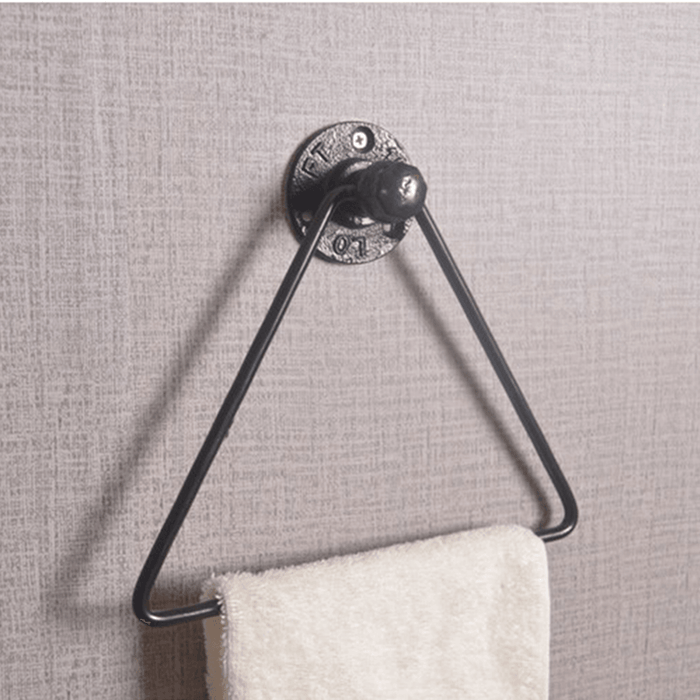 Wall Mounted Towel Holder Triangle Metal Bathroom Kitchen Hand Towel Rack