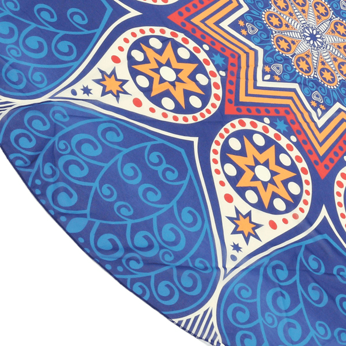 145Cm round Blue Fish Print Thin Chiffon Beach Shawl Mat Mandala Tablecloth Bed Sheet Tapestry