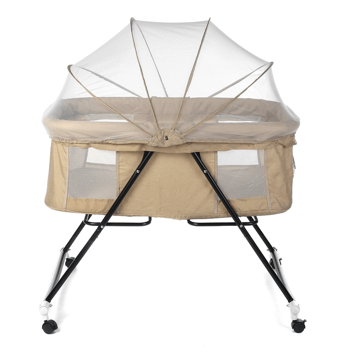 Multifunctional Baby Bed with Mosquito Net Portable Folding Newborn Baby Bedside Bed Cradle Bed Play Game Bed for 0-3 Years