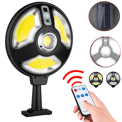 XANES® Solar Camping Light 3 Modes Sensor Garden Wall Light Outdoor COB LED Waterproof Smart Remote Control Lamp