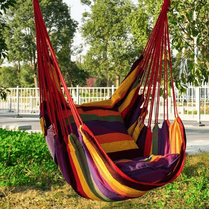 Deluxe Camping Portable Hammock Hanging Rope Chair Porch Swing Patio Yard Seat Camping Indoor Outdoor Hammocks