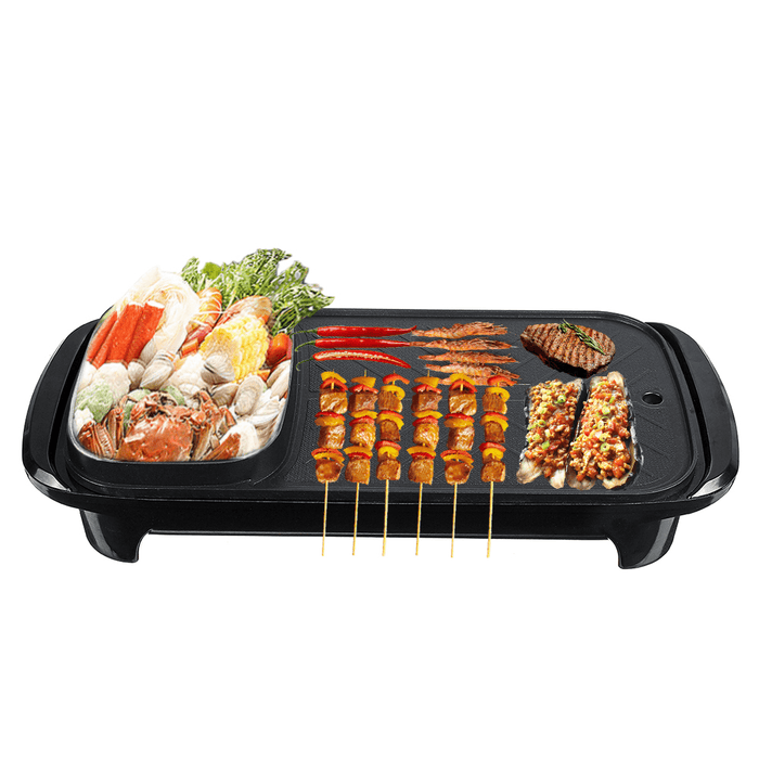 Multi-Function Electric Grill Smokeless Non-Sticky Environmentally Friendly Electric Hot Pot High Precision Stainless Steel Grill