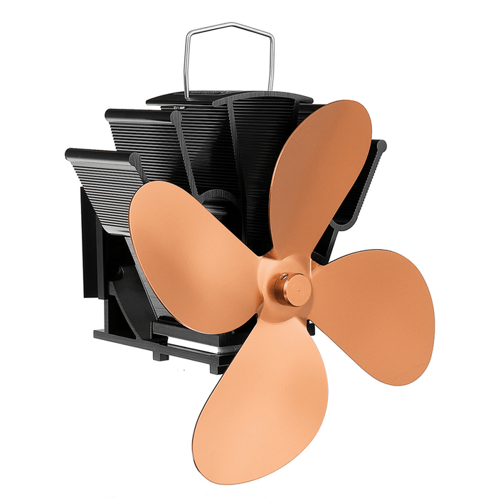 7 Inch 4 Blades Stove Fan Wall-Mounted Bundled Fireplace Fire Heat Powered Circulating Ecofan