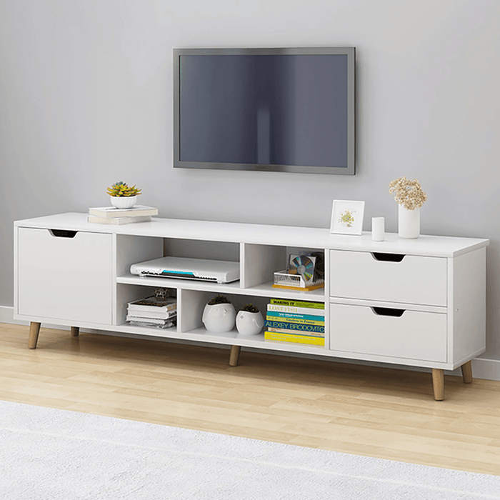 TV Stand for Tvs 40'' to 45'' with 4 Open Shelves Storage TV Console Cabinet in Living Room Bedroom Storage Supplies