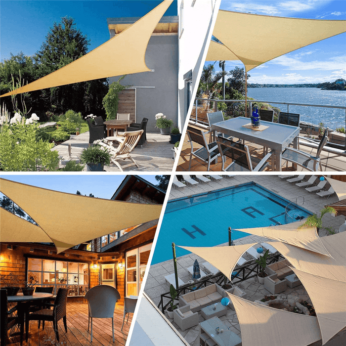 Triangle Sun Shade 95% UV Resistant Waterproof Breathable Folding Canopy Outdoor Patio Beach Camping Travel