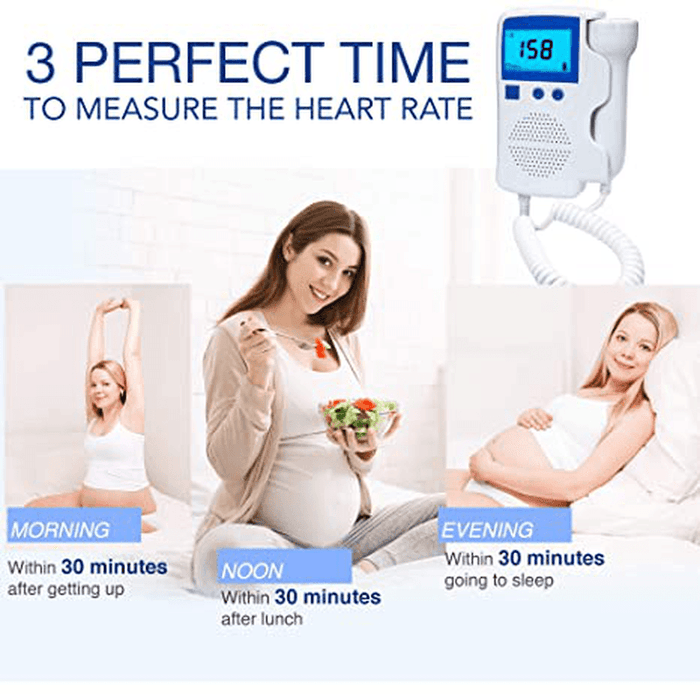 Doppler Fetal Heart Rate Monitor Baby Heartbeat Detector Health Prenatal Probe Intelligent Dynamic Monitoringor for Pregnɑncy Gifts for First Time Moms